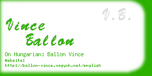 vince ballon business card